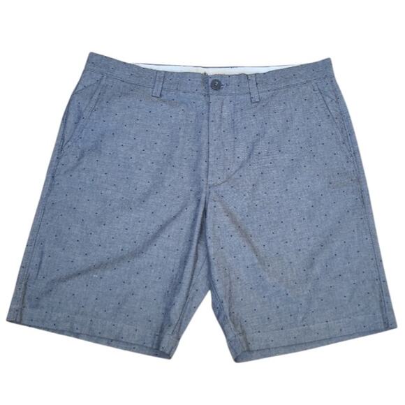 NWT J. Crew Factory 9" Gramercy Chino Shorts Mini Dots Men 34 Gray Blue Preppy - Picture 1 of 8
